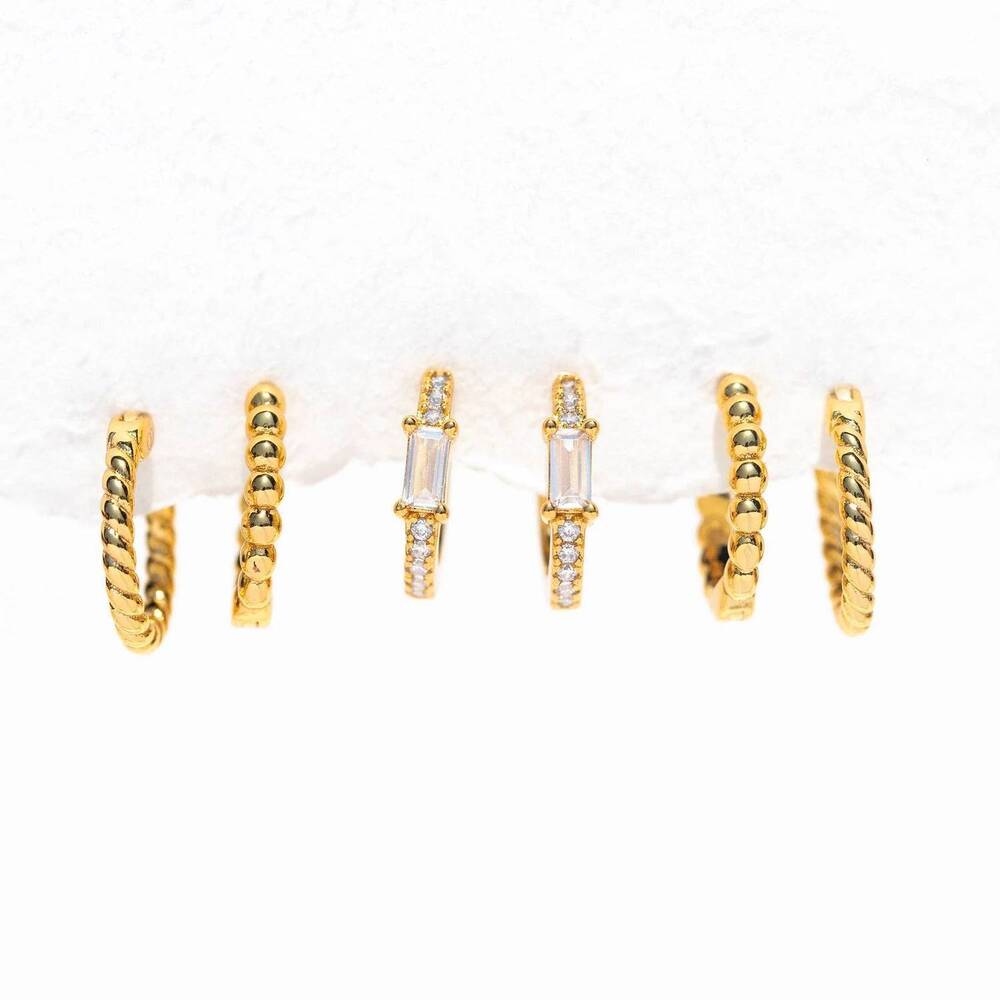 NEW GIRLS CREW california dreamin’ hoop set - 3 pairs in gold